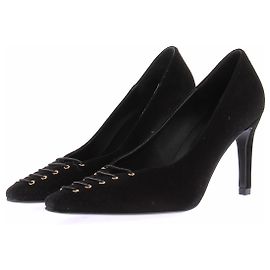 Jonak Décolleté in velluto nero con lacci Nero