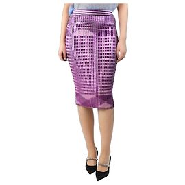 Missoni Lila gerippter Wollrock - Größe UK 8 Lila