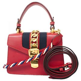 Borsa in pelle rossa Gucci Sylvie 470270 Rosso