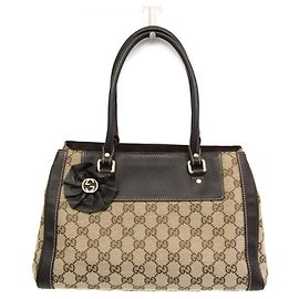 Gucci GG Canvas Handbag Brown Beige