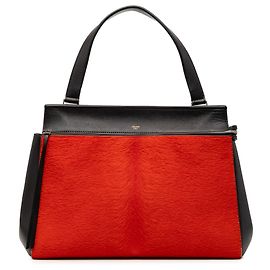Céline Bolsa de mão Celine preta em couro bicolor e cabelo de pônei médio Outro