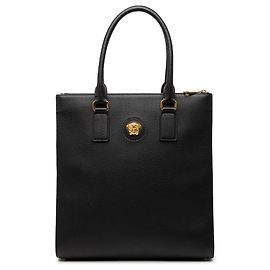 Versace Black Leather La Medusa Tote Black