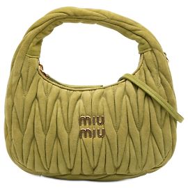 Bolso Wander Mini Matelassé de Suede Verde Miu Miu Verde Verde oliva