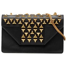 Bolsa transversal Betty Clous em couro preto mini com studs da Saint Laurent Preto