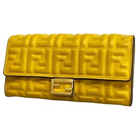 Cartera Larga Amarilla Fendi Amarillo