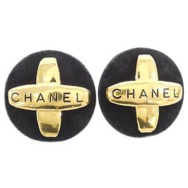 Orecchini a clip Chanel neri e dorati Nero D'oro