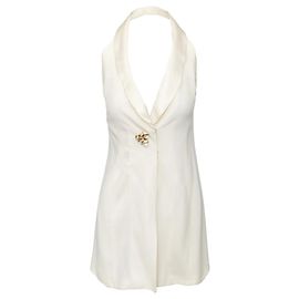 Robe Mini Halter Emporio Armani - Années 10 Blanc Écru