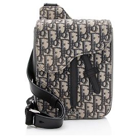 Sac messager Dior Oblique Saddle Bleu