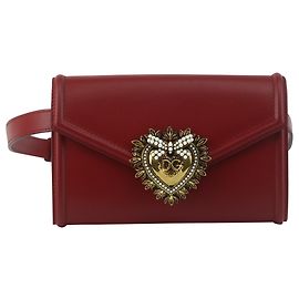 Bolsa de Cintura Devotion em Couro Vermelho da Dolce & Gabbana Vermelho Bordeaux