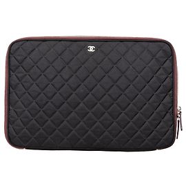 Capa de laptop acolchoada Chanel - anos 2000 Preto