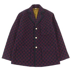 Gucci GG jacquard wool coat Blue