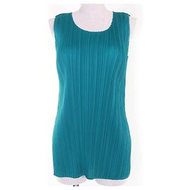 Issey Miyake Tunique en polyester PLEATS PLEASE PP81-JK124 Vert
