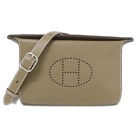 Hermès Vid Poche Schultertasche Beige Taupe