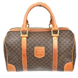 Céline Celine Macadam Handbag Macadam with leather Brown