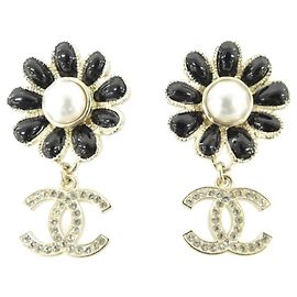 Chanel AB9655 Steckerohrringe Schwarz Weiß Golden Andere