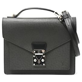 Louis Vuitton Men's Monceau Taiga Ardoise Briefcase Grey