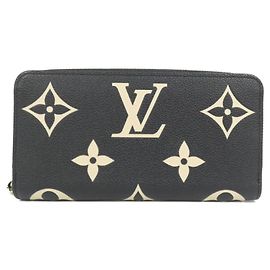 Louis Vuitton Two-Tone Monogram Empreinte Zippy Wallet Black Beige