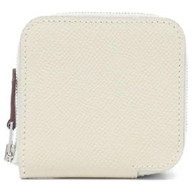 Hermès Ex-Libris Silk Coin Purse White