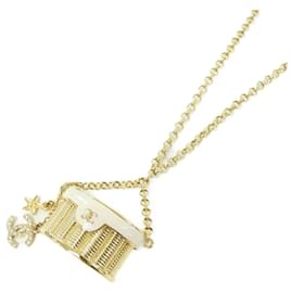 Colar Chanel ABF044 Ouro e Branco Branco Dourado
