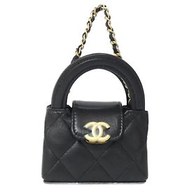 Chanel AP4991 Accessory Bag Charm Black Golden