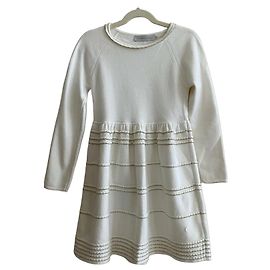 Robe Christian Dior Blanche et Dorée en Viscose 8 ans Blanc Doré