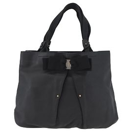Salvatore Ferragamo Vala tote Leather Black