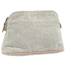 Hermès HERMES Bolide PM Pouch Canvas Gray Auth ti3700 Brown