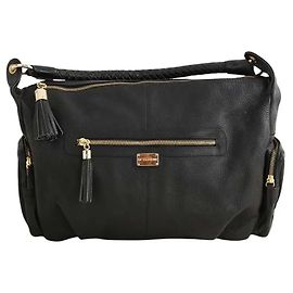 Le Tanneur Bolsa de ombro de couro preto Preto