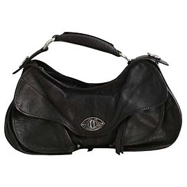 Costume National Borsa a spalla in pelle nera Nero