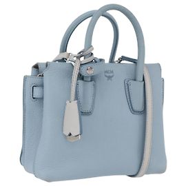 MCM Handtasche aus Leder 2-in-1 hellblau silber authentisch BA10842V Silber Hellblau