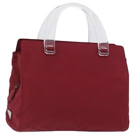 PRADA Borsa a mano in nylon rosso Auth ti3669 Rosso