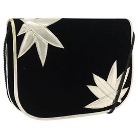 Saint Laurent Borsa a Spalla Velluto Nero Oro Auth BA10655 Nero D'oro