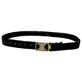 Céline Vintage Celine Paris Triomphe Ledergürtel Schwarz Schwarz