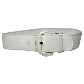 Cinto de couro vintage Dior branco Branco