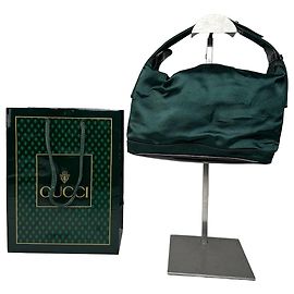Vintage Gucci Polyester Leder Handtasche Grün Grün