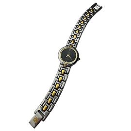 Reloj de Cuarzo Bicolor Vintage Givenchy Plata Oro Negro Dorado