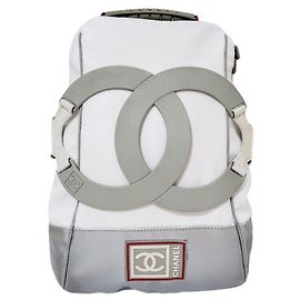 Chanel Sports Line Backpack White Grey Red White