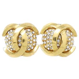 Boucles d'oreilles clips en clair et or Chanel Doré Autre
