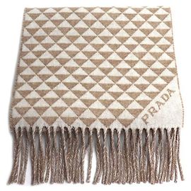 Écharpe Double Symbole Prada Blanc