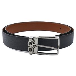 Reversibler Double Gancini Gürtel von Salvatore Ferragamo Braun Schwarz