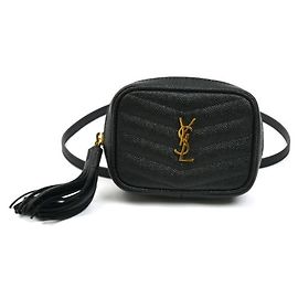 Bolsa de ombro de couro Baby Lou da Saint Laurent Preto