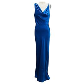 Robe Maxi en Soie Satinée Sanderson Azure Blue de Veronica Beard Bleu