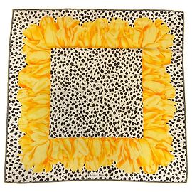 Bufanda de seda twill estampada multicolor amarilla Christian Dior Amarillo