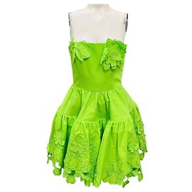 Autre Marque Vestido Mini Bustier con Apliques Lime Skye de Leo Lin Verde