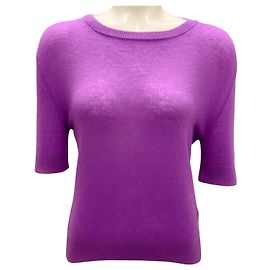 Pull en cachemire violet à manches courtes Khaite Violet