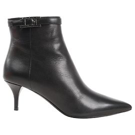 Hermès Hermes Leather Ankle Boots in Black, Size 38.5 EU Black