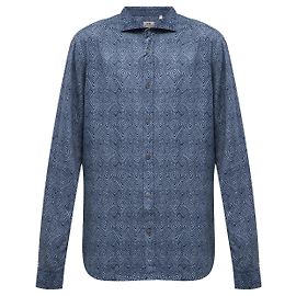 Autre Marque Dunkelblaue gemusterte Hemd CC Collection Corneliani, Größe 40 IT Blau
