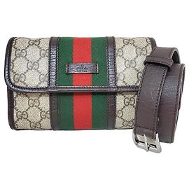 Gucci Sac banane et ceinture GG Monogram Marron