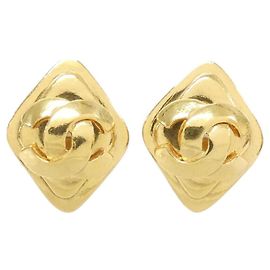 Chanel Gold Clip Earrings Golden