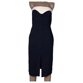 Ärmelloses Midikleid von Alexander McQueen Schwarz Roh